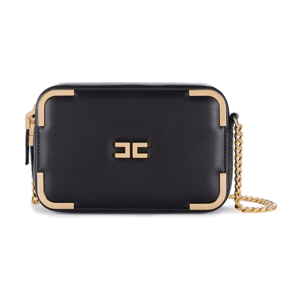 Elisabetta Franchi Zwarte Synthetisch Leren Schoudertas Black Dames
