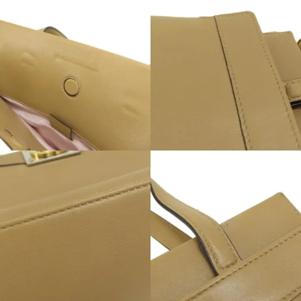 Gucci Vintage Pre-owned Leather handbags Beige Dames