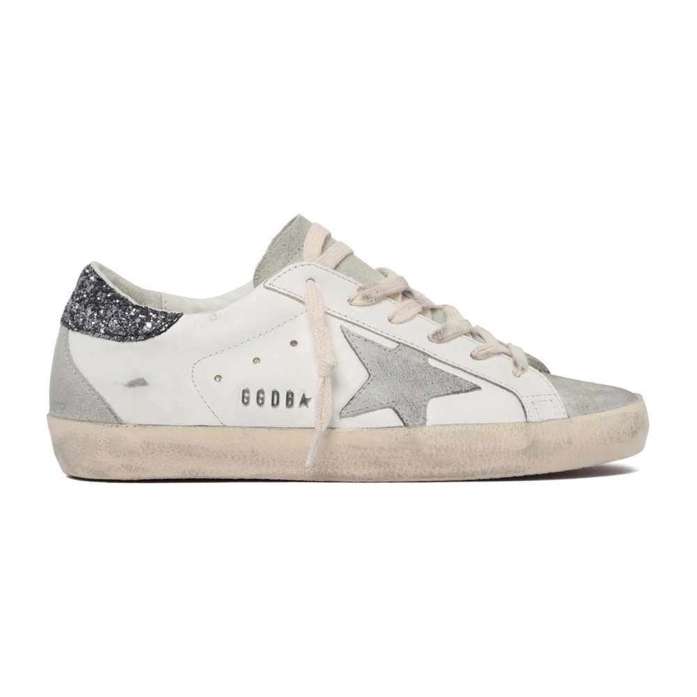 Golden Goose Witte Super Star Glitter Sneakers White Dames