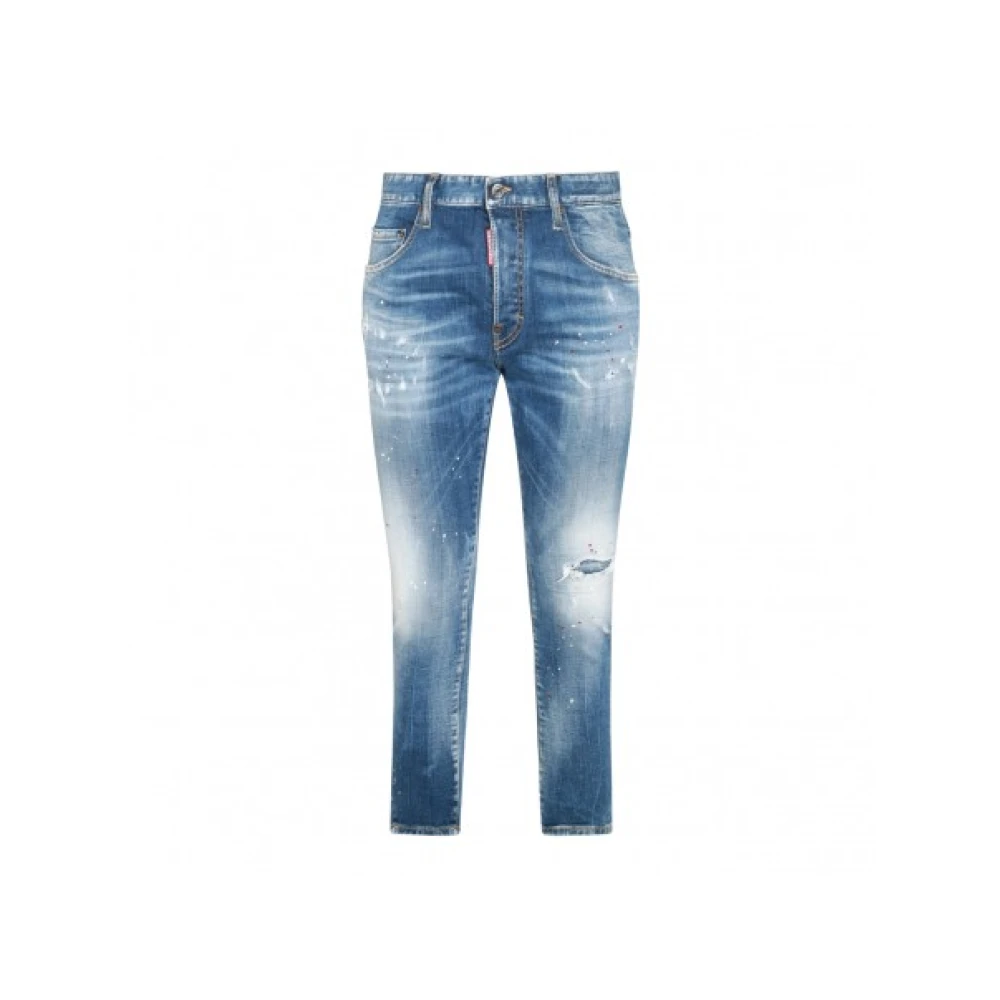 Dsquared2 Blauwe Gescheurde Katoenen Jeans Blue Heren