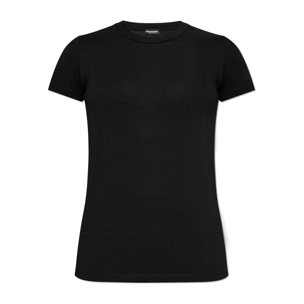 Dsquared2 T-shirt uit de ondergoedcollectie Black Dames