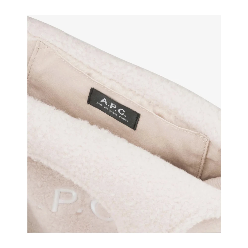 A.p.c. Beige Schapenvacht Verticale Tote Tas Beige Heren