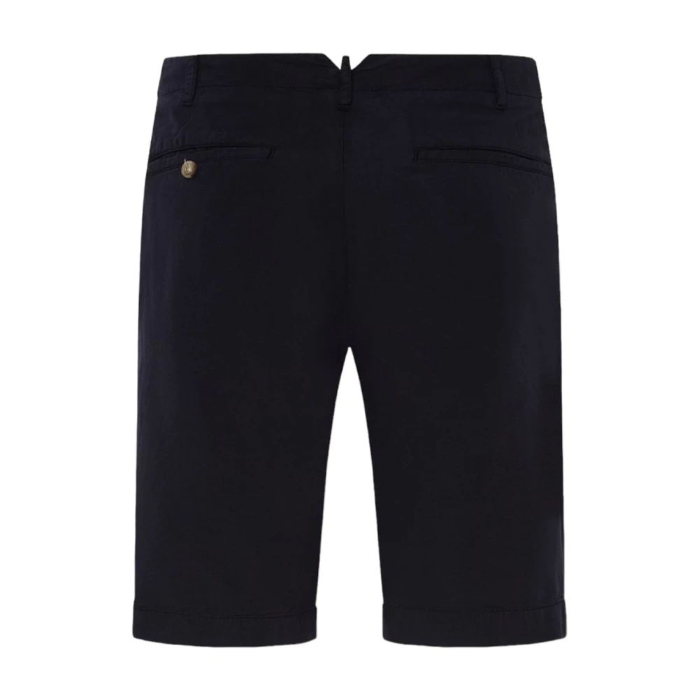 Oscar Jacobson Navy Linnen Blend Zomer Shorts Blue Heren
