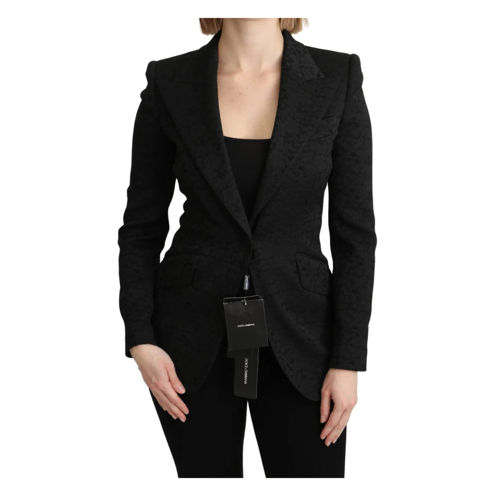 Dolce & Gabbana Women's Black Elegant Brocade Blazer Jacket