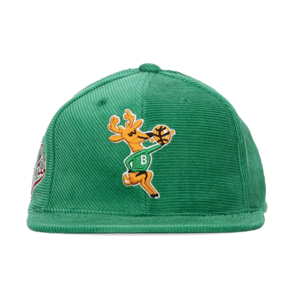Mitchell & Ness NBA Velvet Flat Brim Cap Green Heren