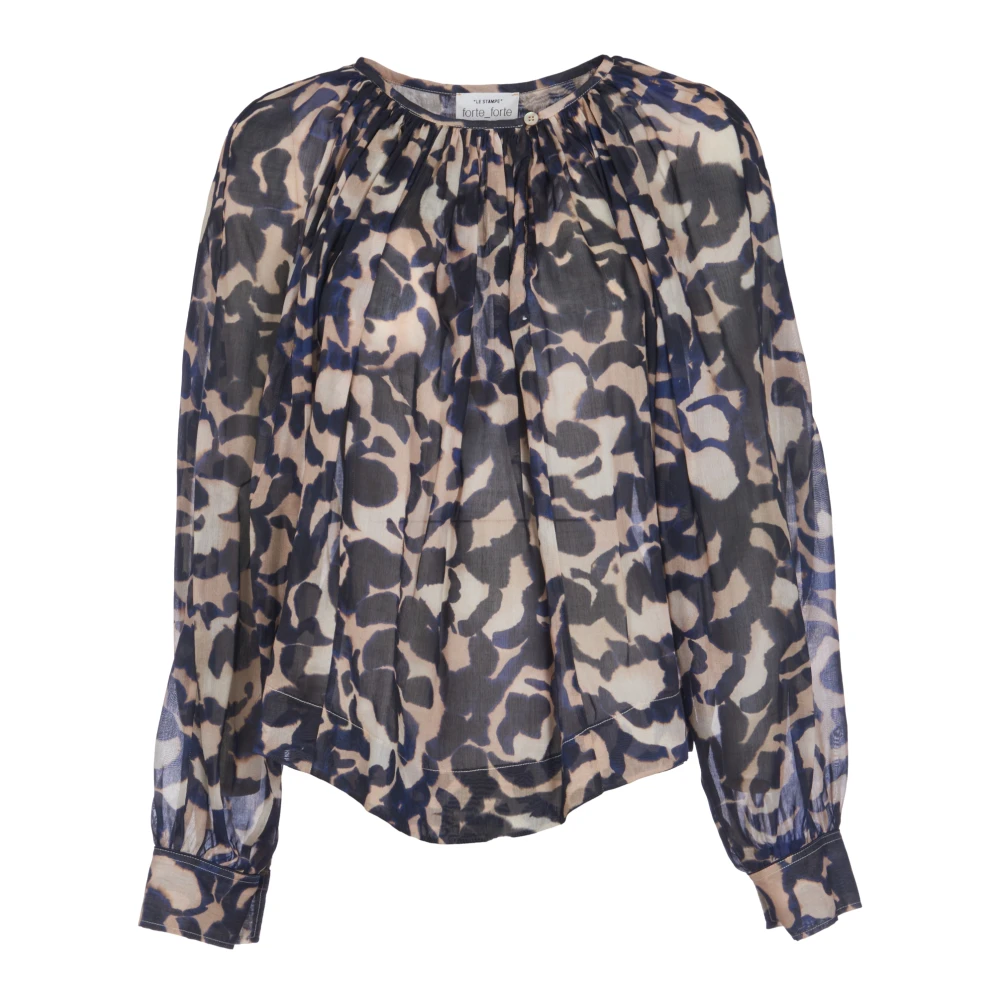 Forte Bohemian Voile Blouse Black Dames