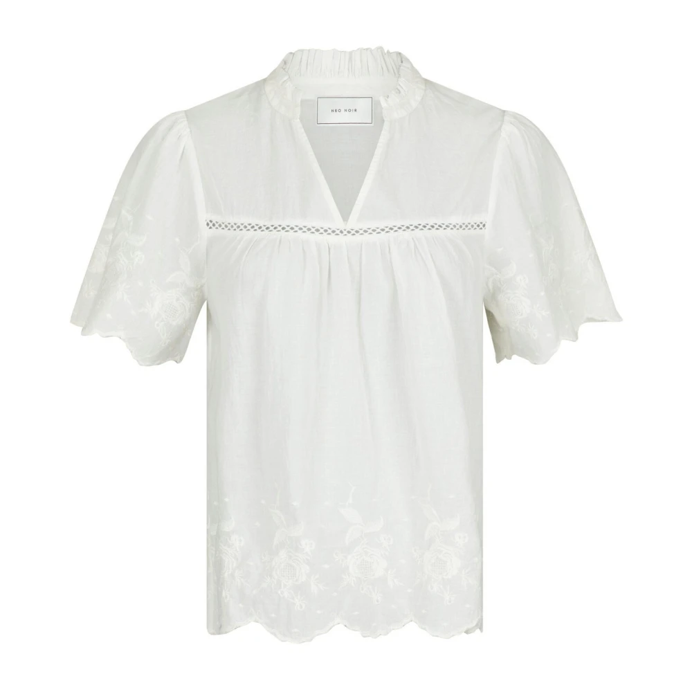 Neo Noir Broderad Blus Off White White, Dam