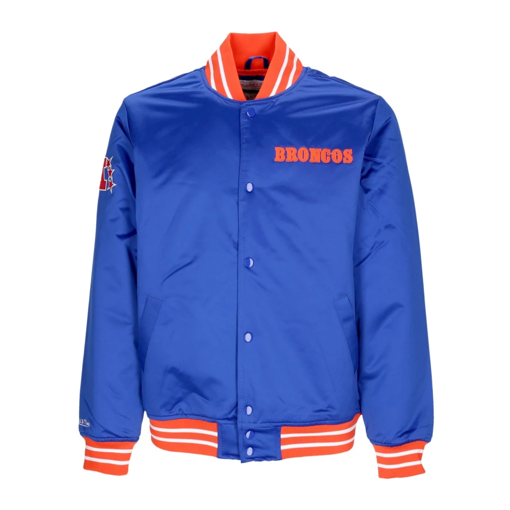 Mitchell & Ness Men's Blue Denver Broncos Bomber Jacket Nfl Team Colors