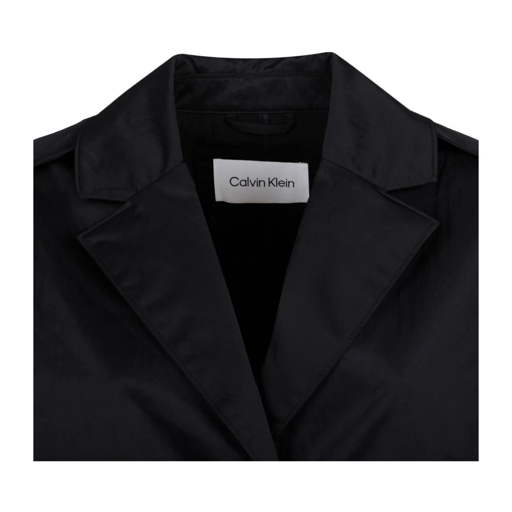 Calvin Klein Zwarte Oversized Trenchcoat Black Dames