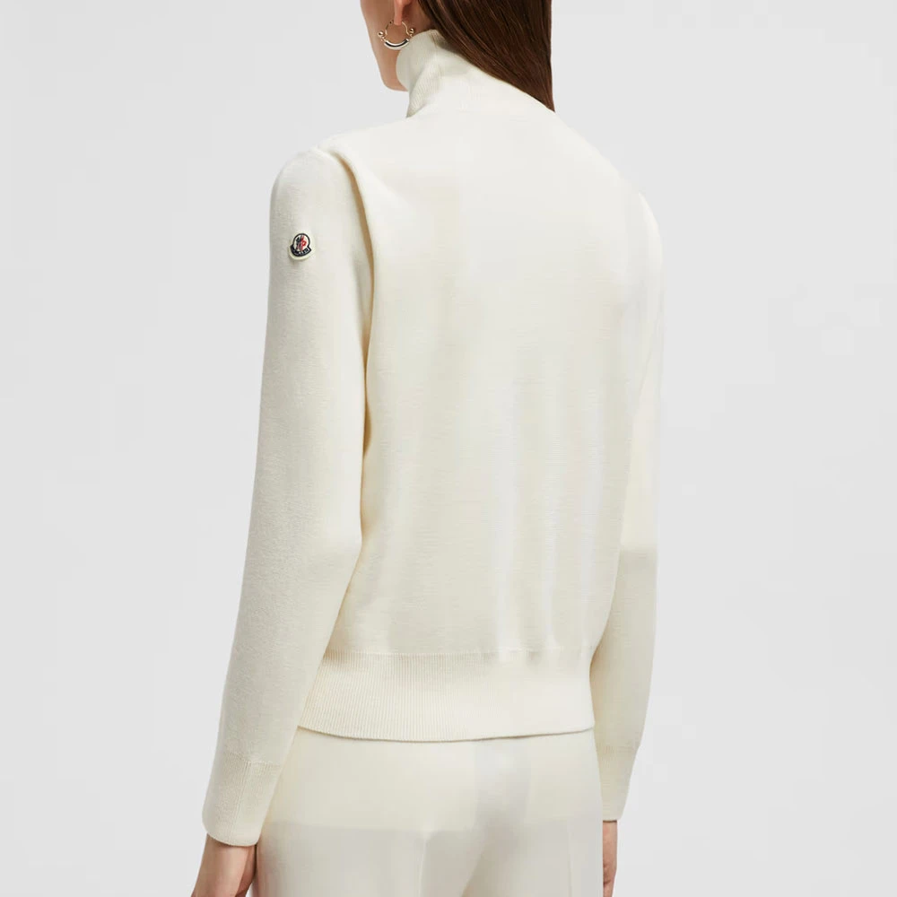 Moncler Donsjas Cardigan met Ritszakken White Dames