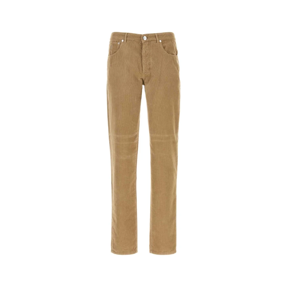 Brunello Cucinelli Brown Straight Trousers, Male, Xl, Corduroy Trousers