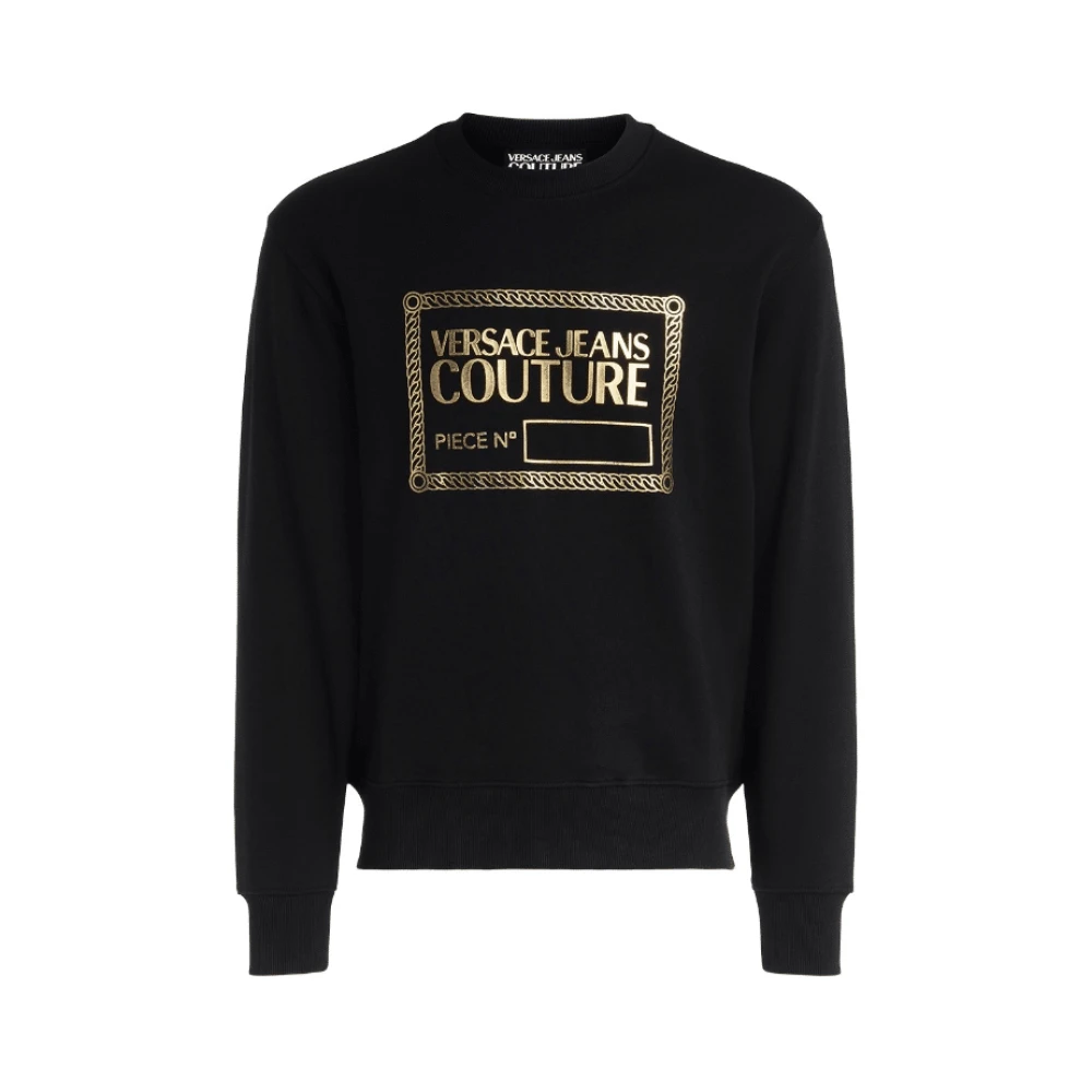 Versace Jeans Couture Zwart en Goud Logo Sweatshirt Black Heren