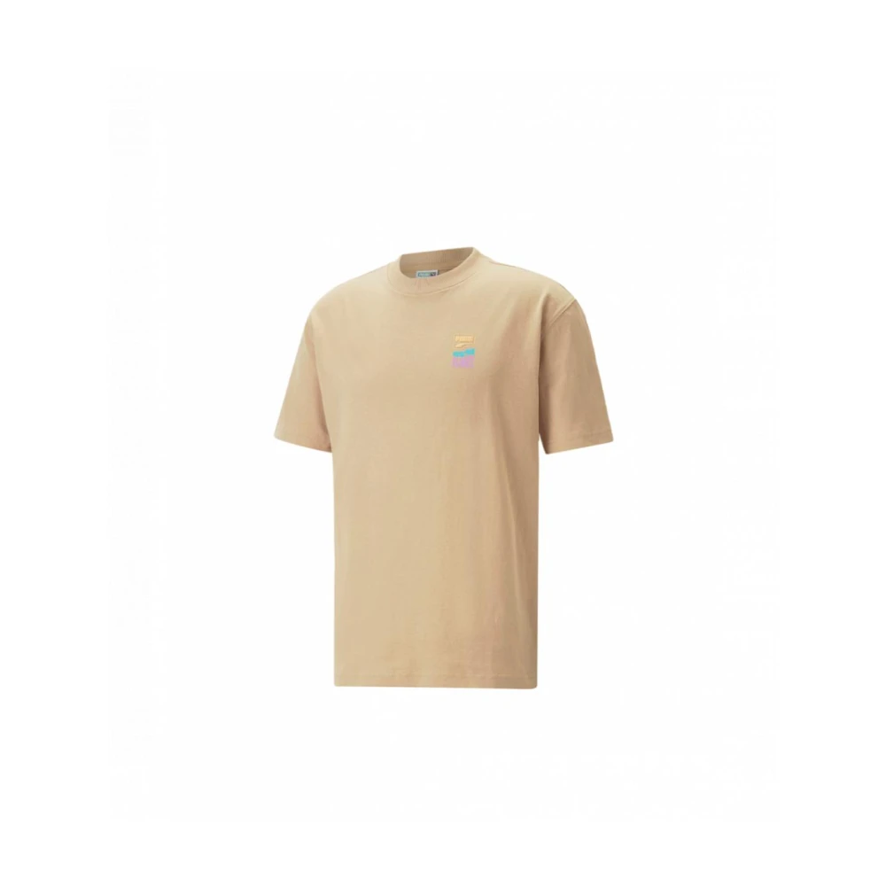 Puma Grafisch Katoenen T-shirt Beige Heren