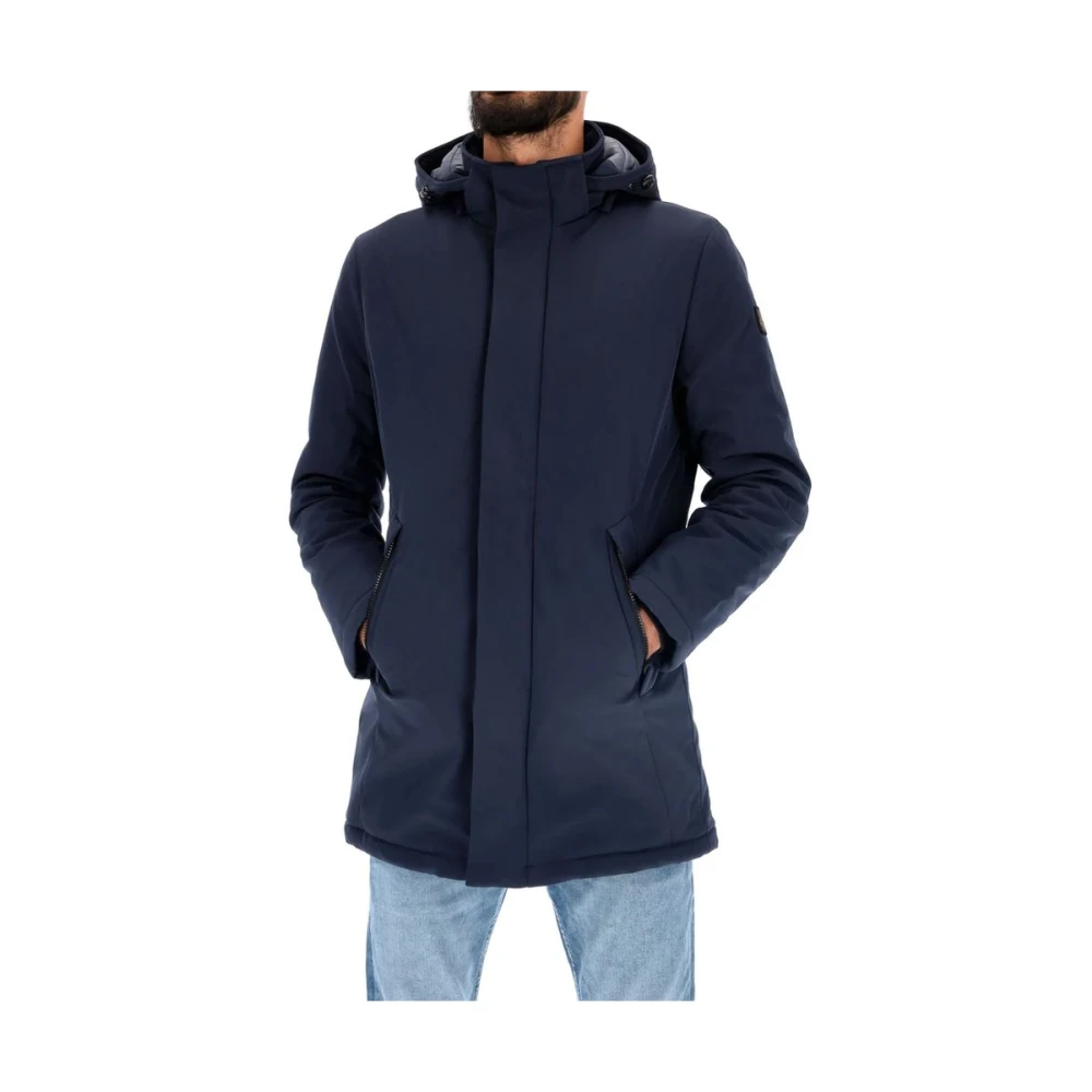 RefrigiWear Blauwe Gewatteerde Parka met Afneembare Capuchon Blue Heren