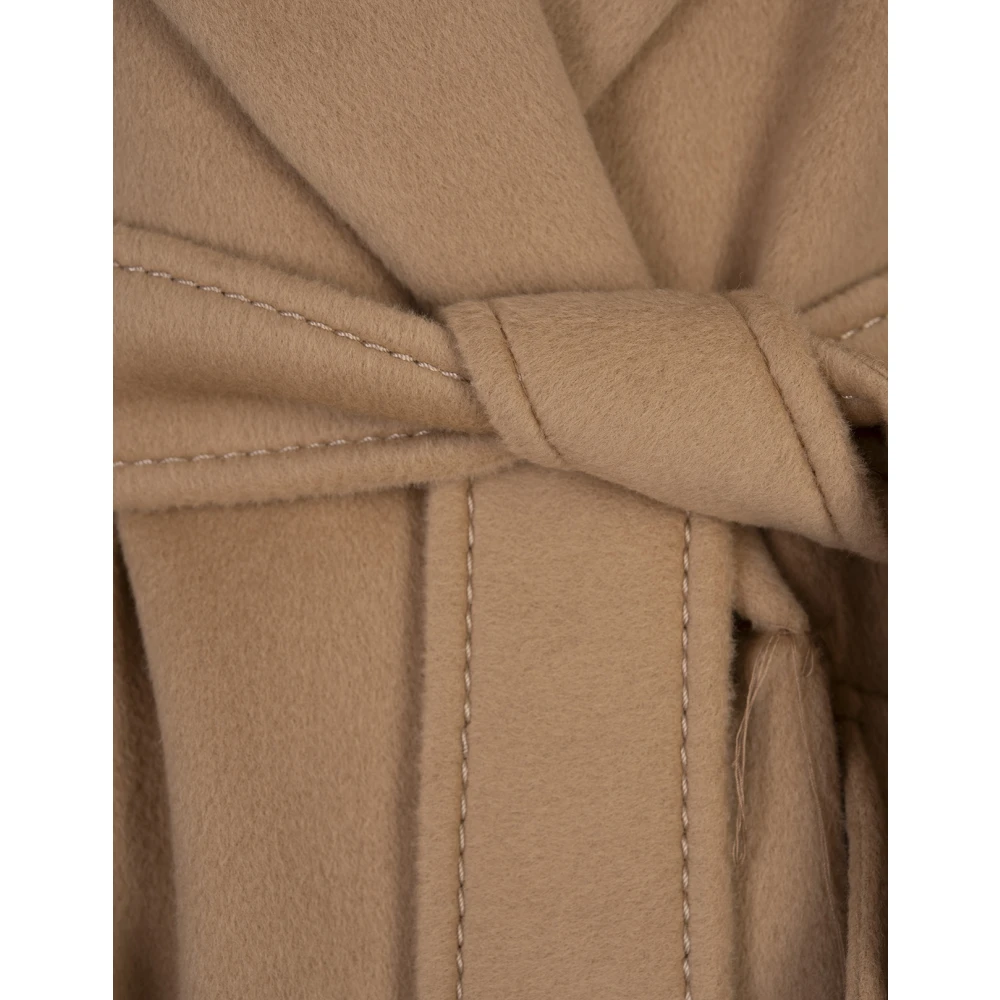 SPORTMAX Bruine Wol Kasjmier Jas Brown Dames