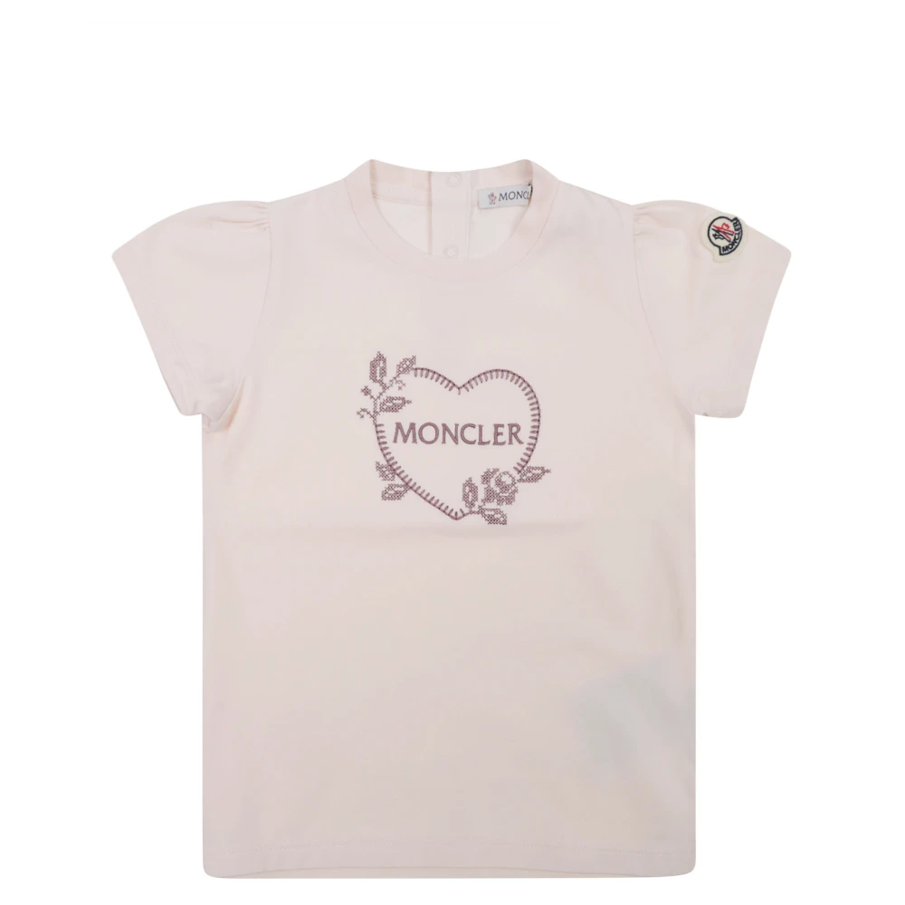 Moncler Stretch Cotton Jersey T-Shirt - Female - Kids Short Sleeve T-Shirts - Pink - 3 Y | 98 Cm - Kids