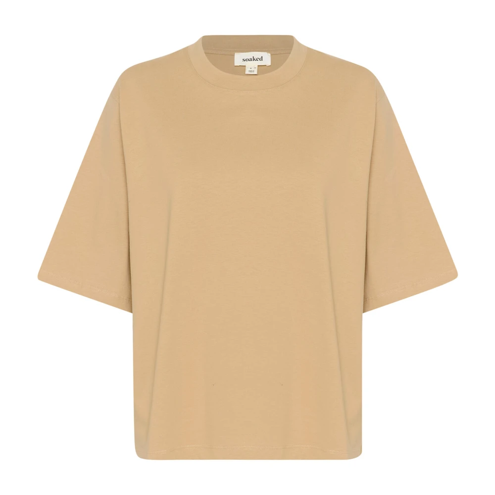 Soaked in Luxury Basis Tee Top Travertine Beige Dames