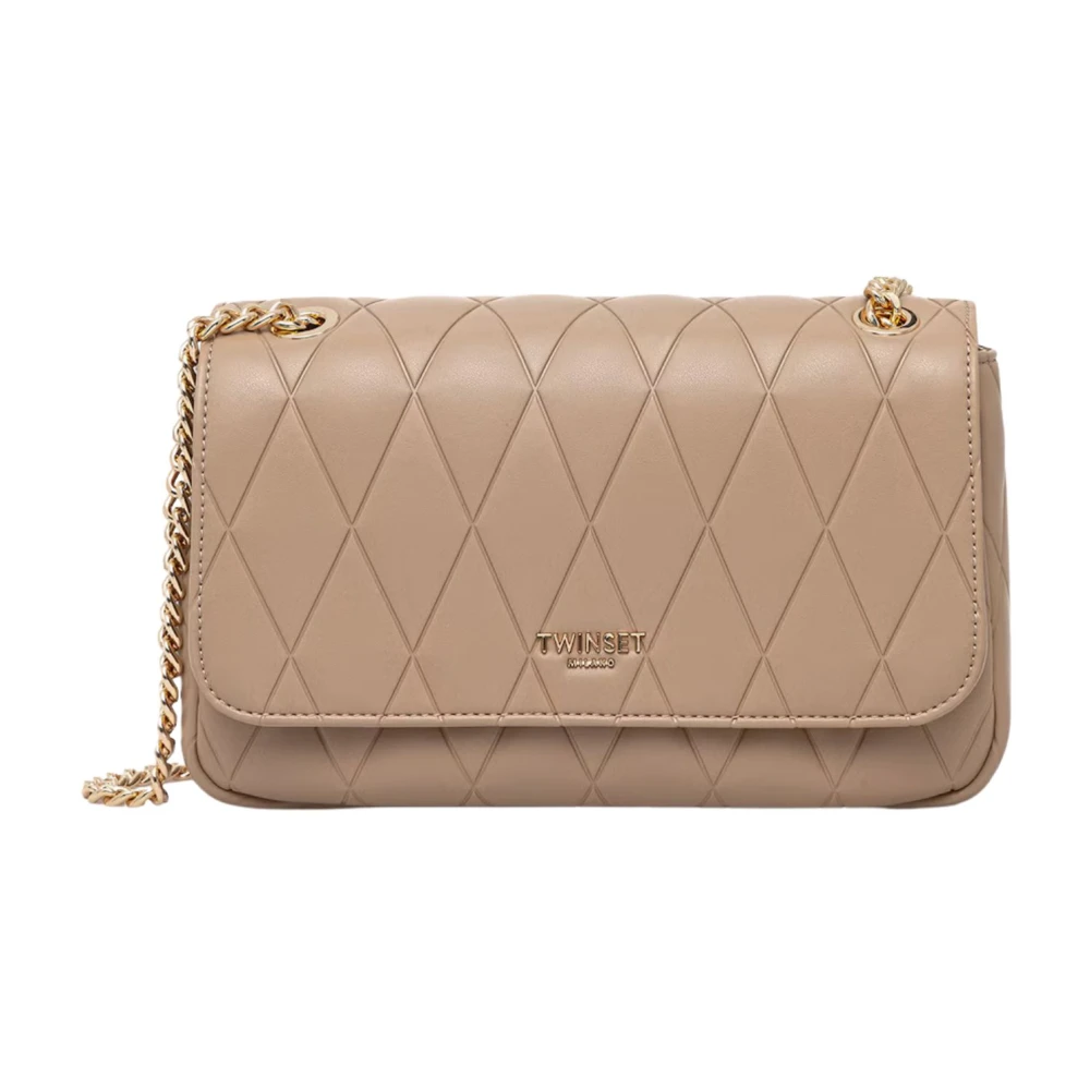 Twinset Women's Beige Quilted Shoulder Bag