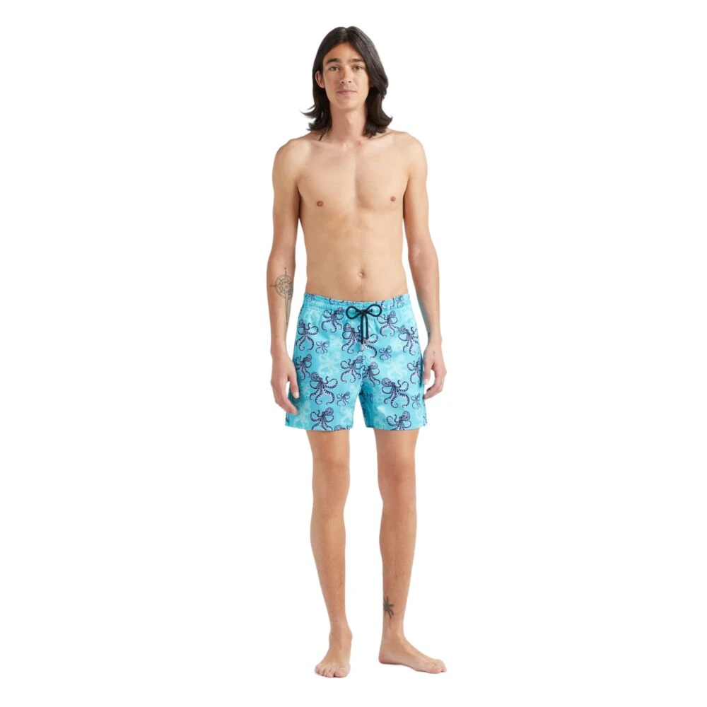 Vilebrequin Korte Octopus Stretch Zwemshorts voor Heren Blue Heren