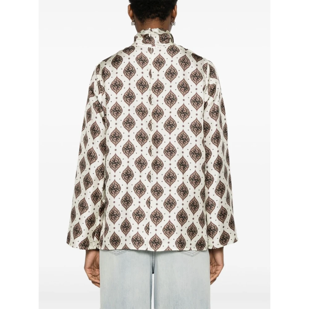 Alberto Biani Bloemenprint Zijden Trui White Dames