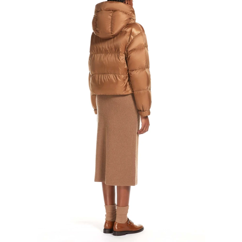 Max Mara Bruine Gewatteerde Donsjas Brown Dames