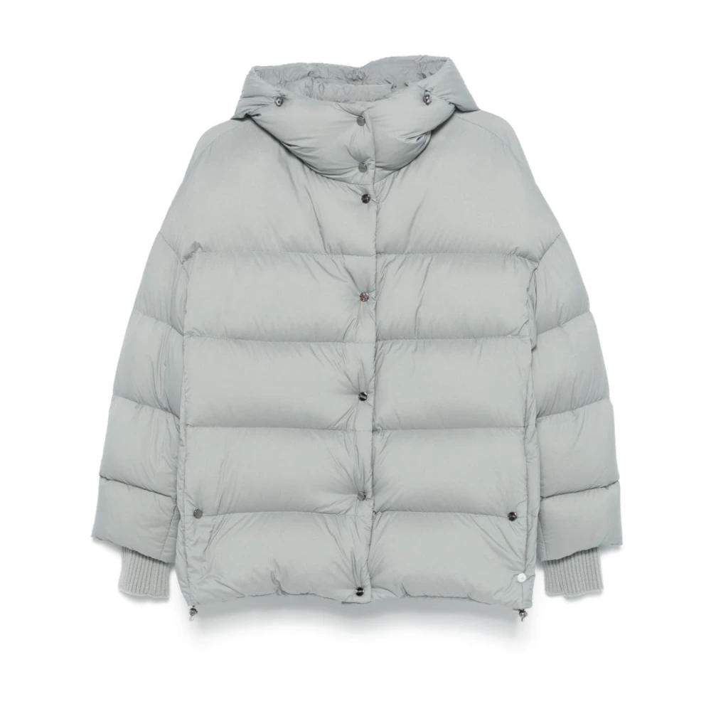 Herno Groene gewatteerde jas met capuchon Gray Dames