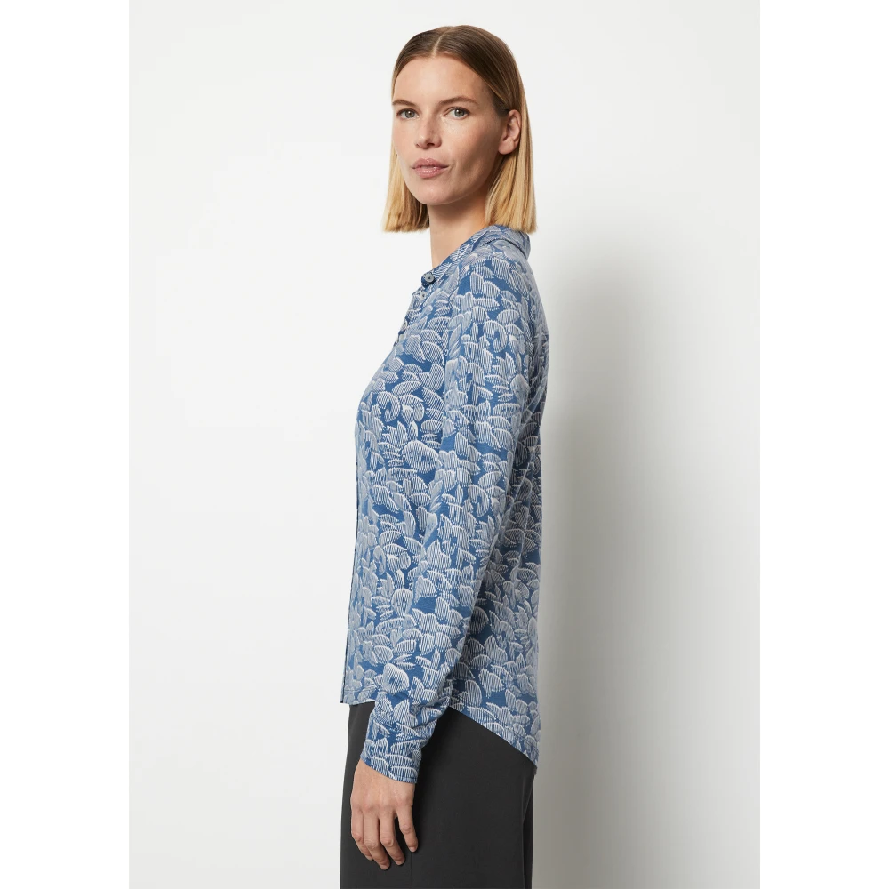 Marc O'Polo Jersey print blouse normaal Blue Dames
