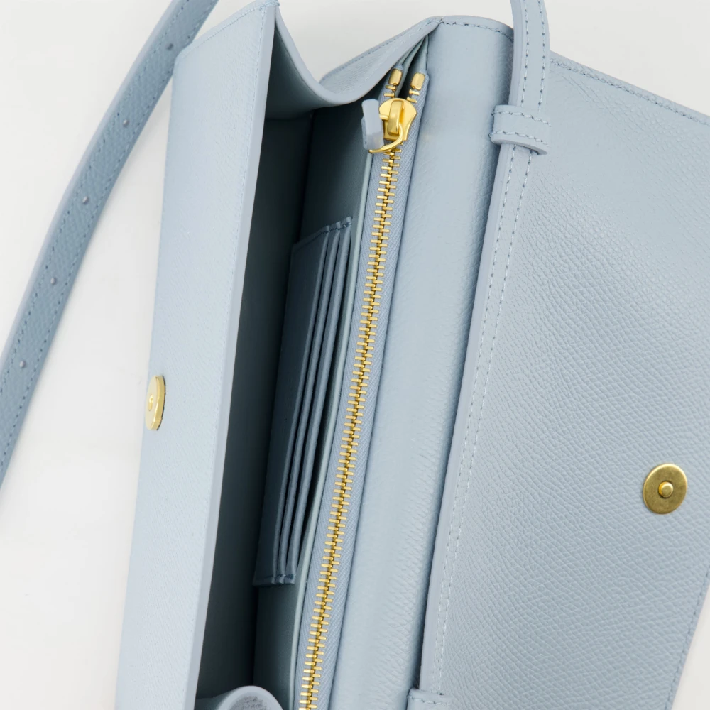 Valentino Garavani Blauwe Leren VLogo Clutch Lente-Zomer 2025 Blue Dames
