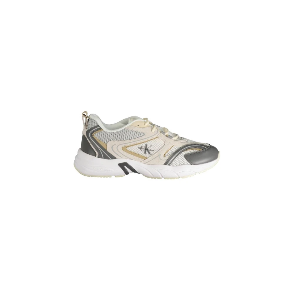 Calvin Klein Men's Multicolor Sneakers, 10 Uk, Modern Beige Grey Sneaker Low Top