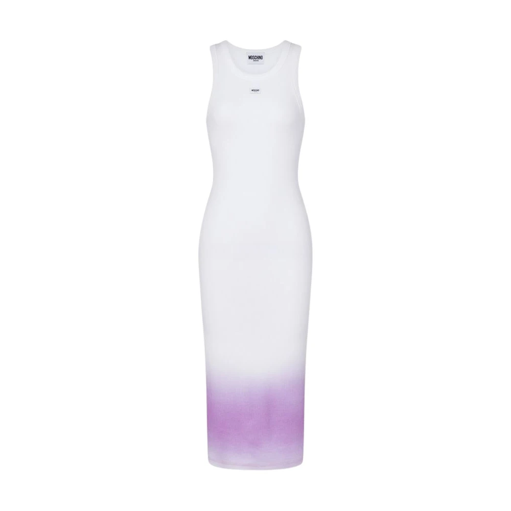 Moschino White Midi Dresses, Female, Xs, Stretch Cotton Dress