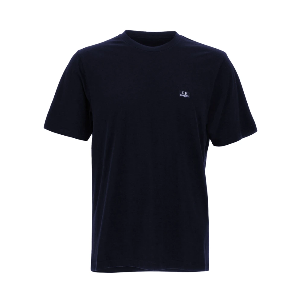 C.p. Company Men's Blue T-Shirts, L, 30/1 Jersey Logo Patch T-Shirt