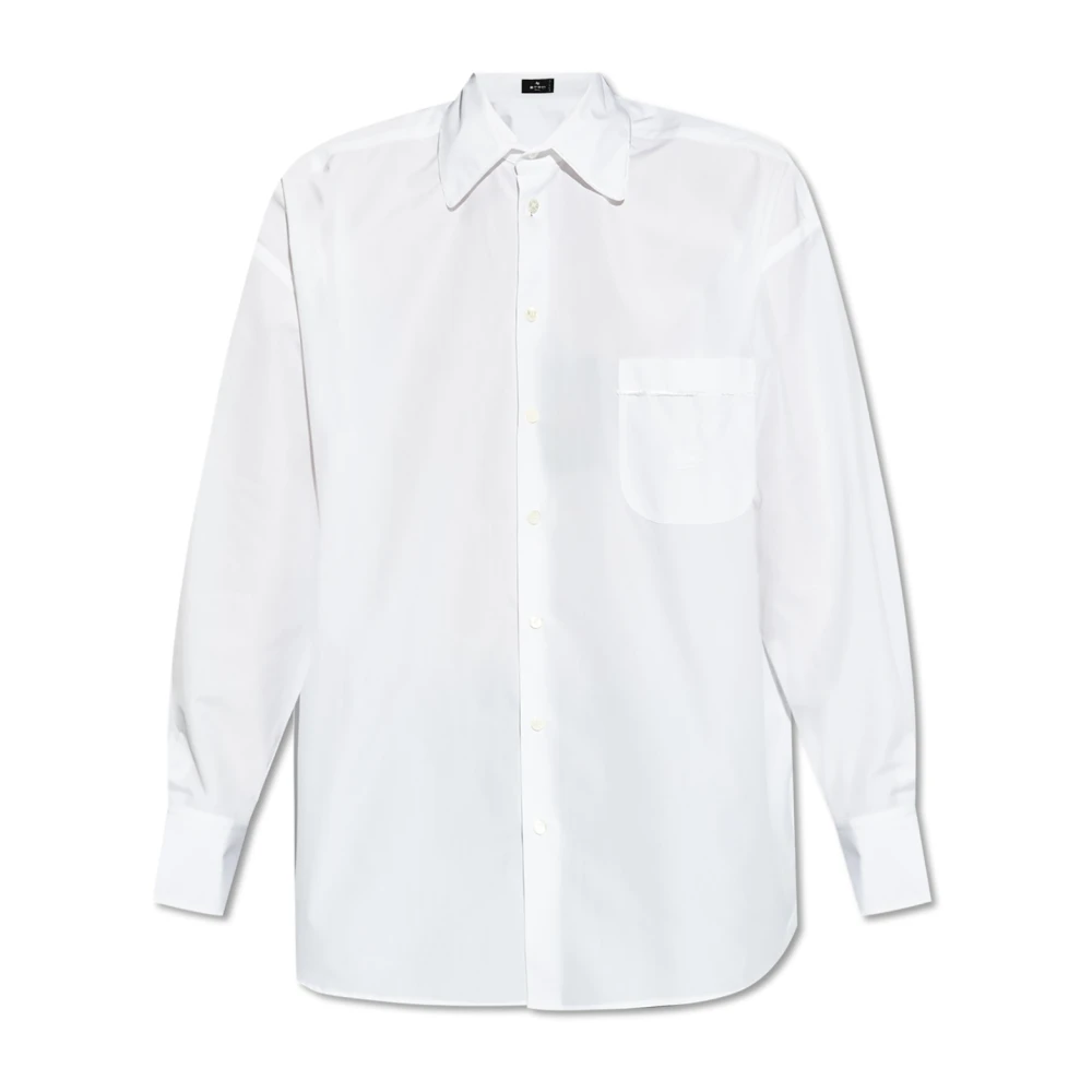 ETRO Wit Logo Franse Kraag Overhemd White Dames