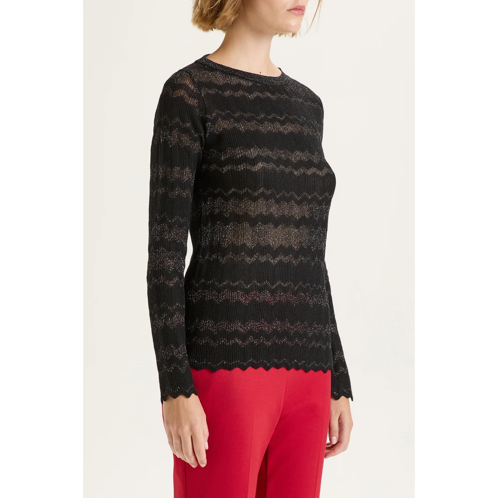 Maliparmi Gegolfde PAD Trui Black Dames