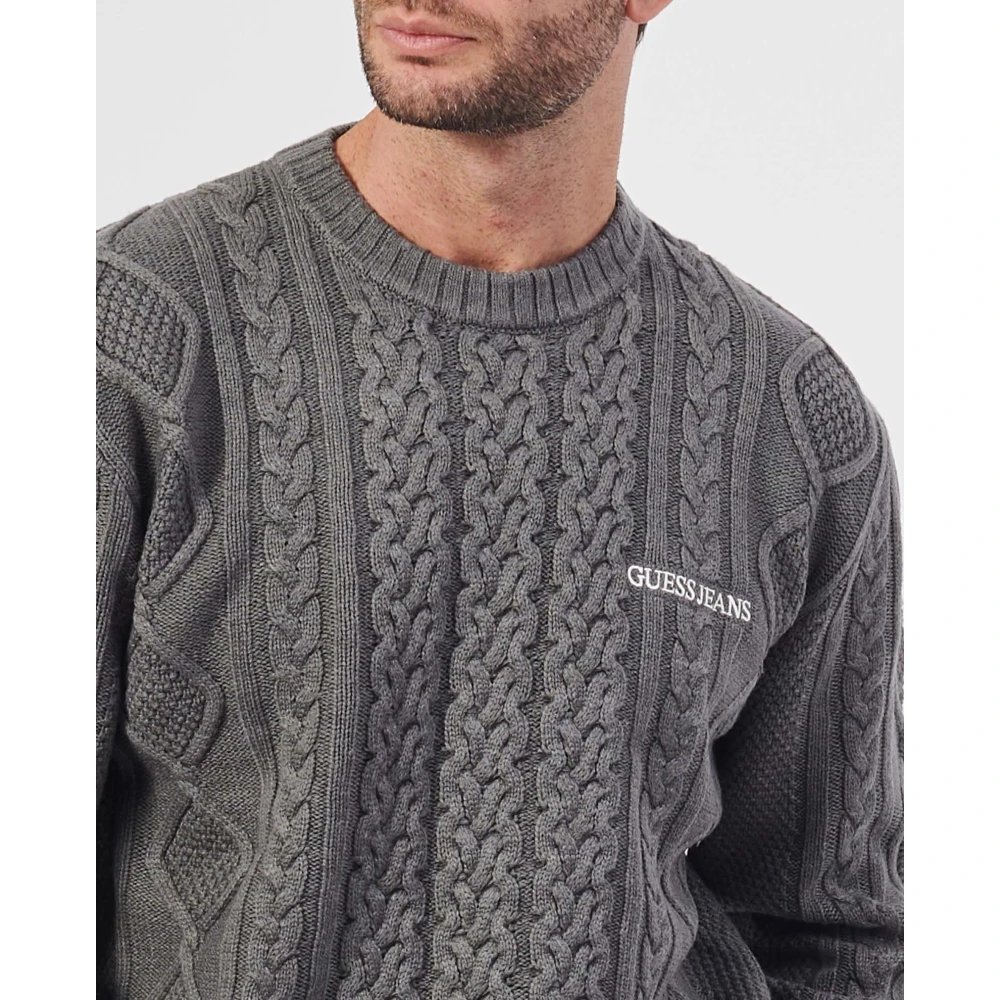 Guess Grijze Trui met Voorvlecht Gray Heren