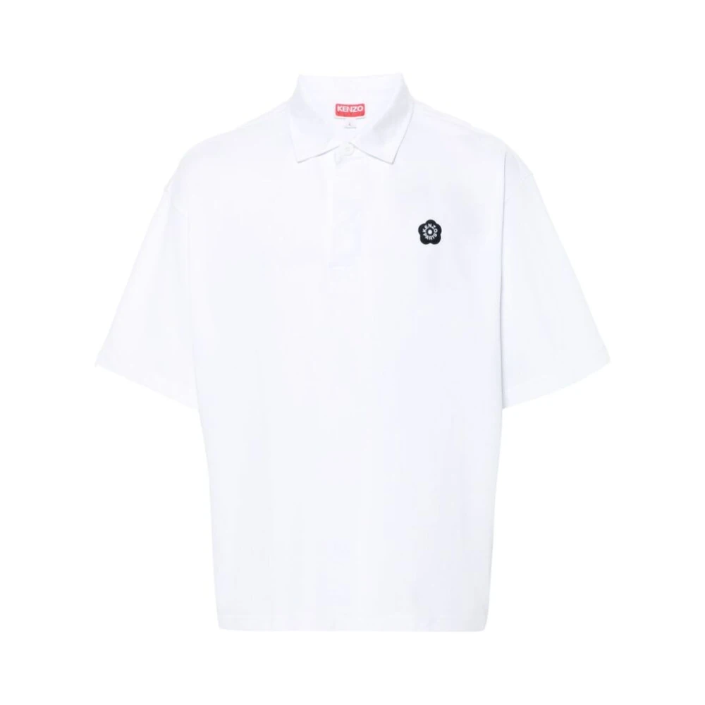 Kenzo Witte Polo Shirt Boke Bloem White Heren