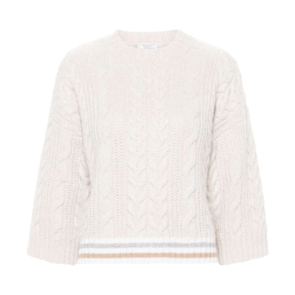 PESERICO Paillet Sweater Beige Dames