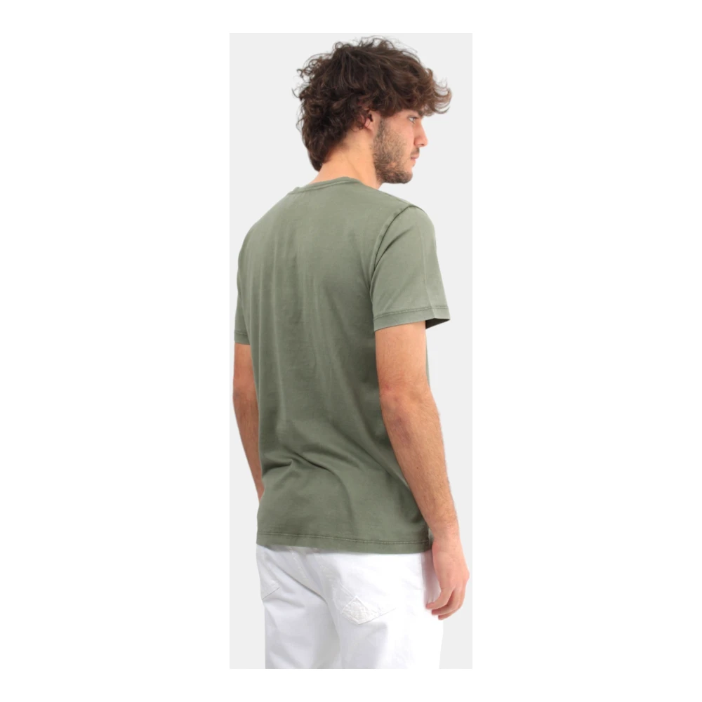Roberto Collina Groene Crew Neck T-shirt Green Heren