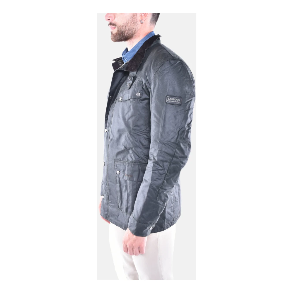 Barbour Waxjas met Bikerstijl Green Heren
