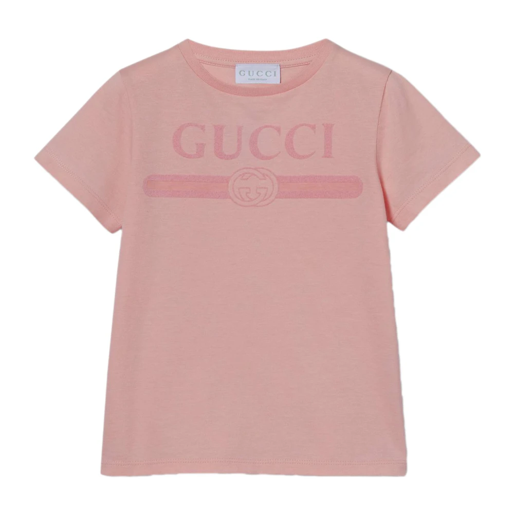 Gucci Girls Pink Printed Cotton Jersey T-Shirt - Kids Short Sleeve T-Shirts - 8 Y - Kids