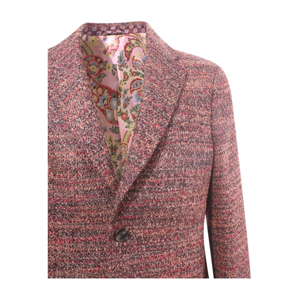 ETRO Bordeaux Wollen Jas Regular Fit Gemaakt in Italië Red Heren