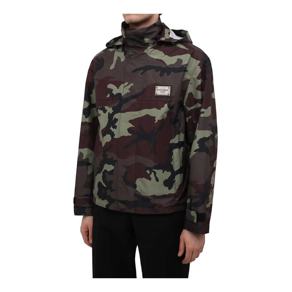 Dolce & Gabbana Groene Jas met Afneembare Capuchon Green Heren