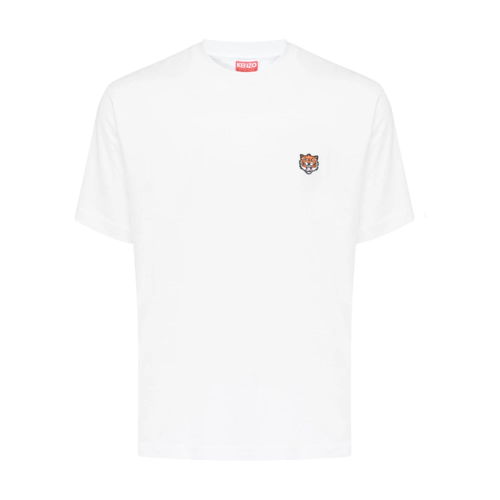 Kenzo Blije Tijger Geborduurd T-shirt White Heren