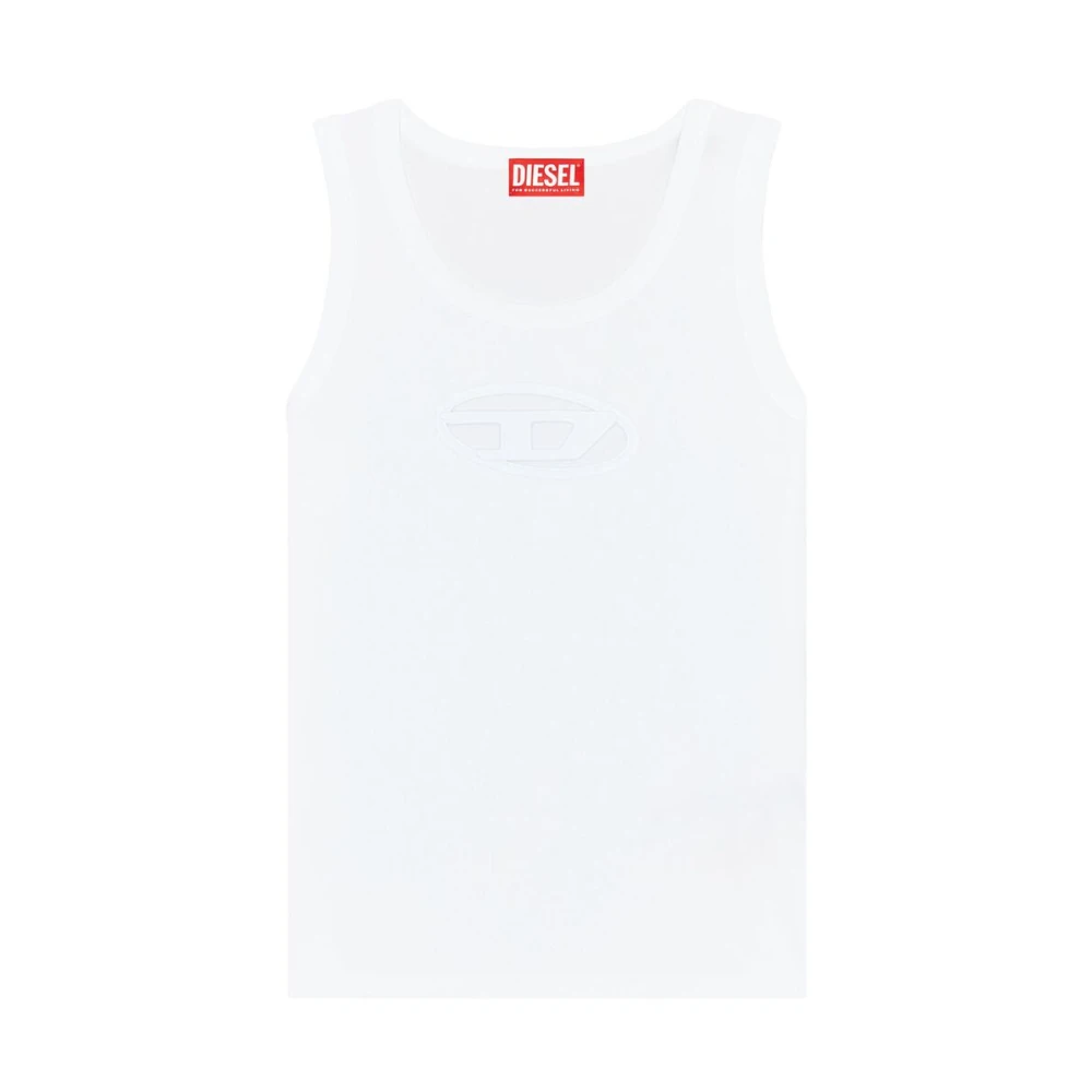 Diesel Witte Mouwloze Katoenen Top White Dames