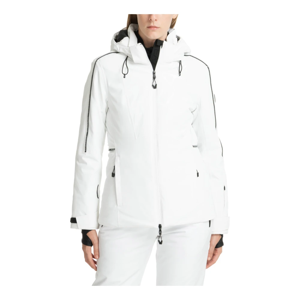 Emporio Armani EA7 7 Ski Jacka med Huva och Logo White, Dam