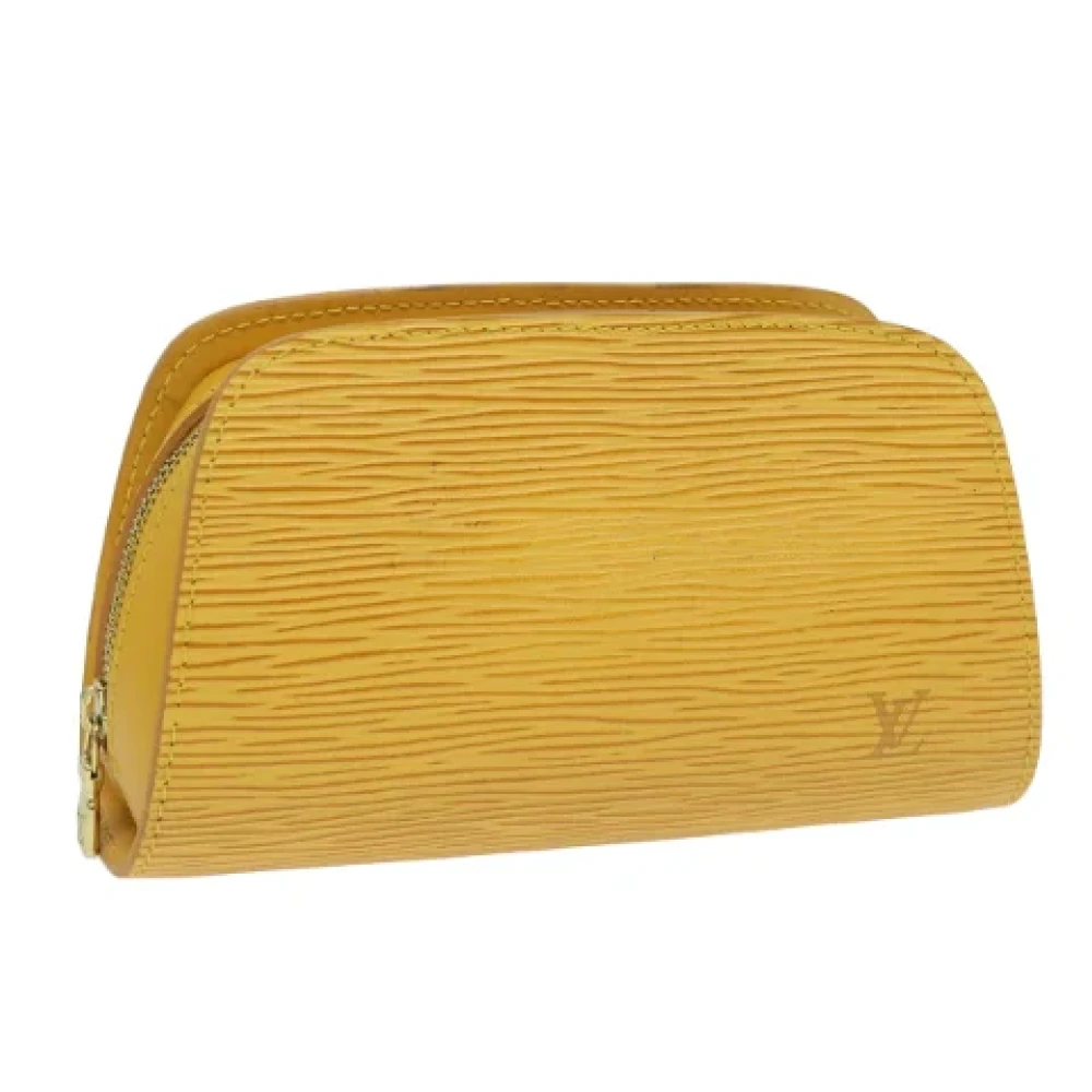 Louis Vuitton Vintage Pre-owned Leather pouches Yellow Dames
