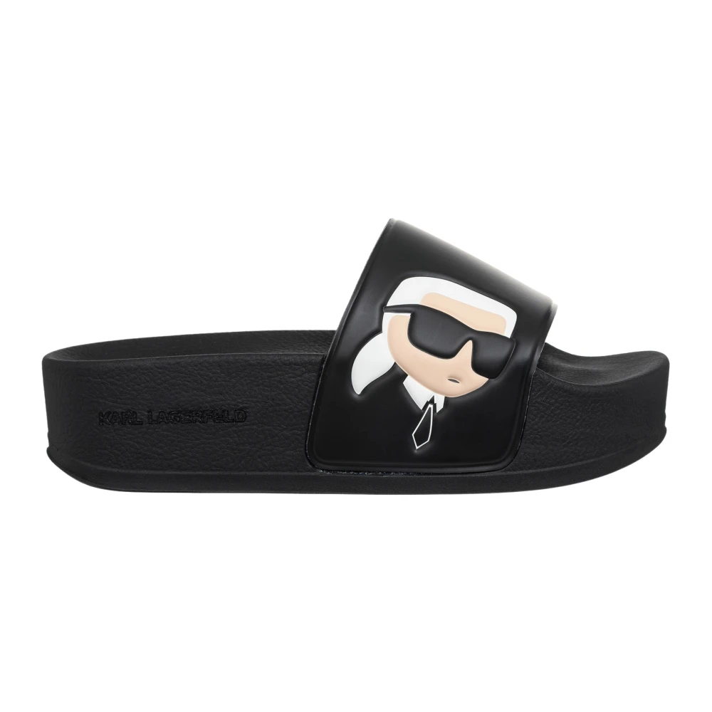 Karl Lagerfeld Maxi Slides Enfärgad Stängning Sandaler Black, Dam