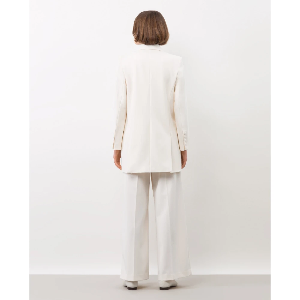 IVY OAK Peak Lapel Tuxedo Blazer Elegant Style White Dames
