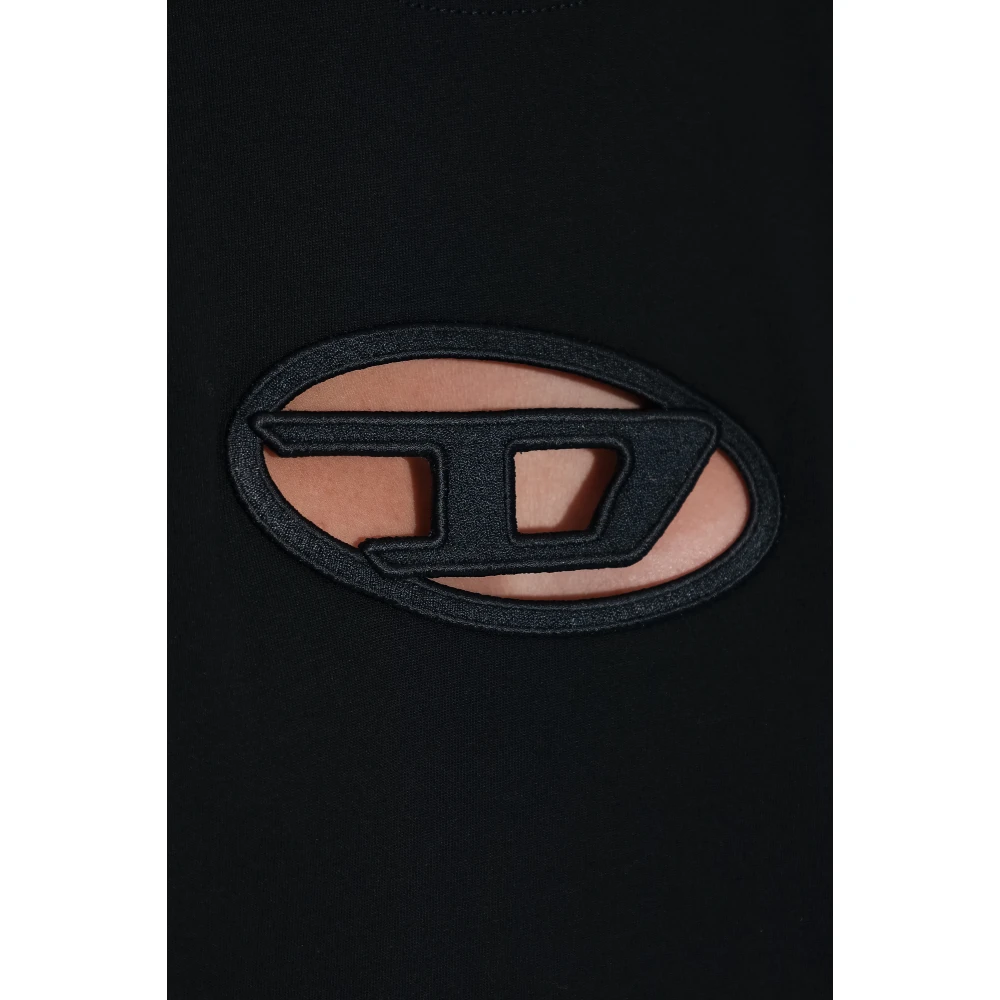 Diesel Top met 'T-Buxt-Crop-Od' logo Black Dames