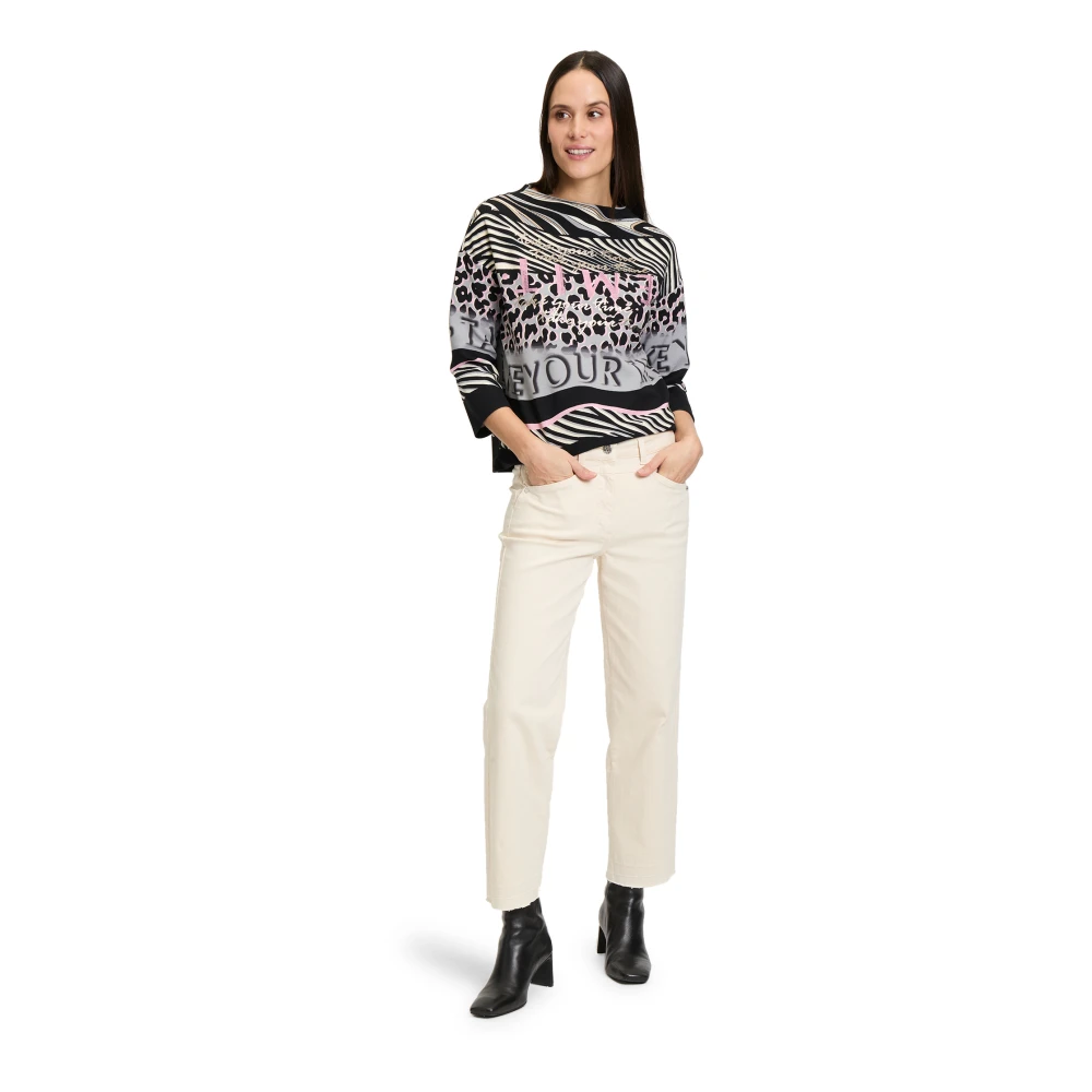 Betty Barclay Animal Print Sweatpullover met Kelchkragen Multicolor Dames