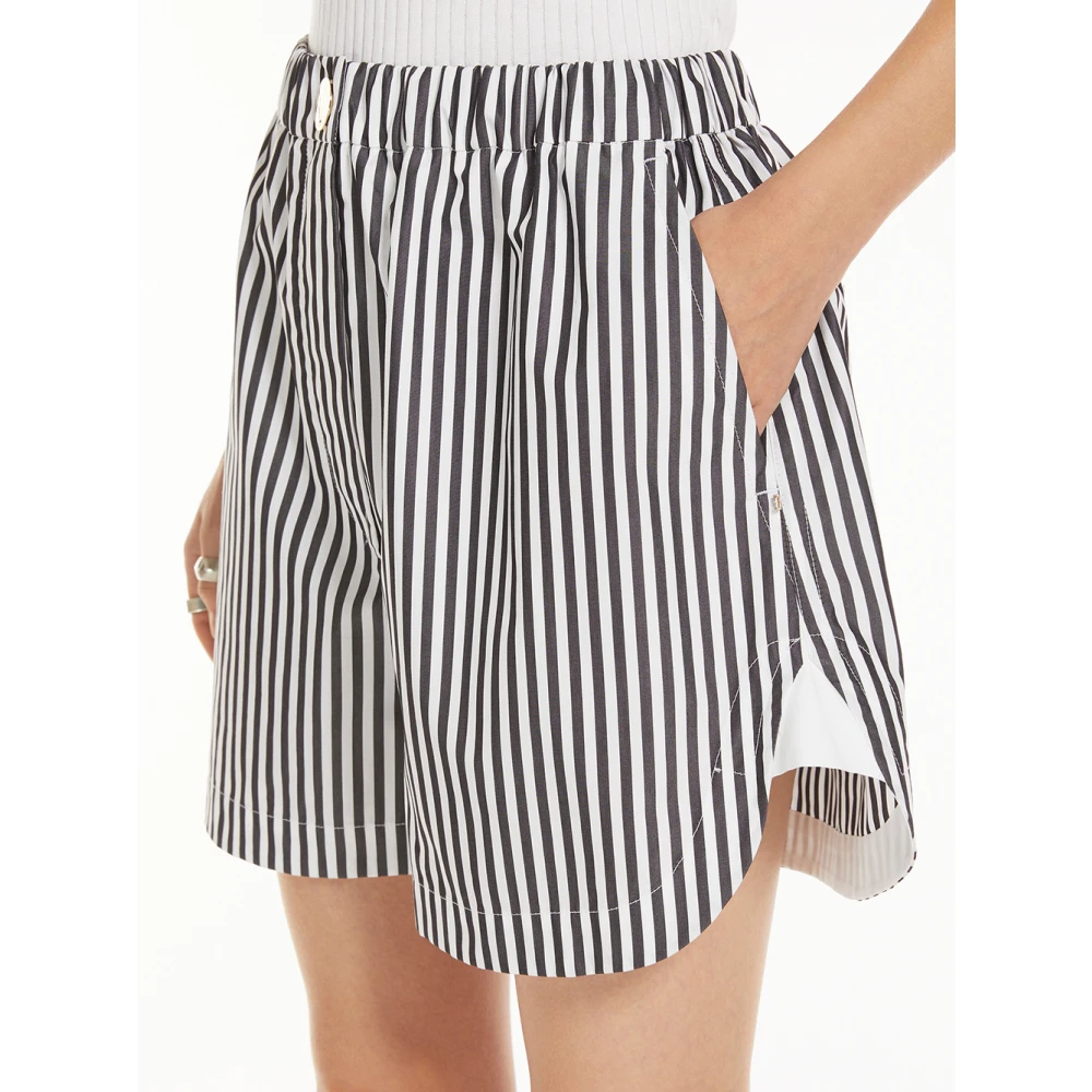 SPORTMAX Zwarte katoenen shorts met elastische taille Black Dames